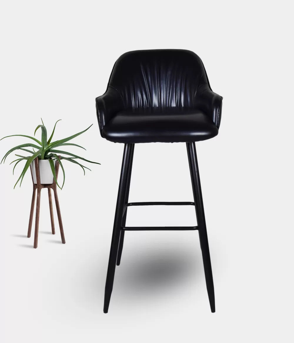 Floral Black Poshish Stool